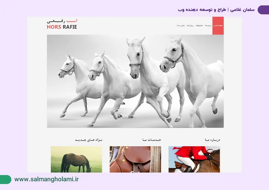 طراحی سایت فروشگاه اسب رفیعی
